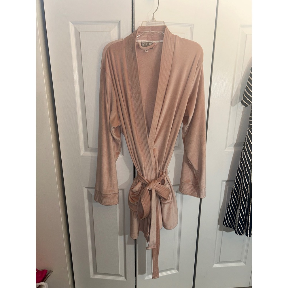 Cozy All Day by Berkley Pink Velvet Plush Wrap Robe XL Loungewear Pockets